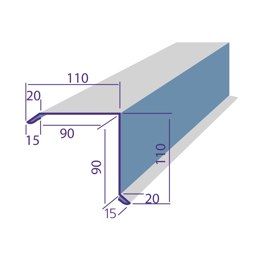 Торцевая планка для кровли чертеж